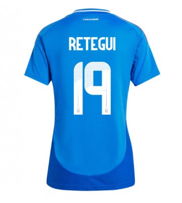 Italien Mateo Retegui #19 Replika Hjemmebanetrøje Dame EM 2024 Kortærmet